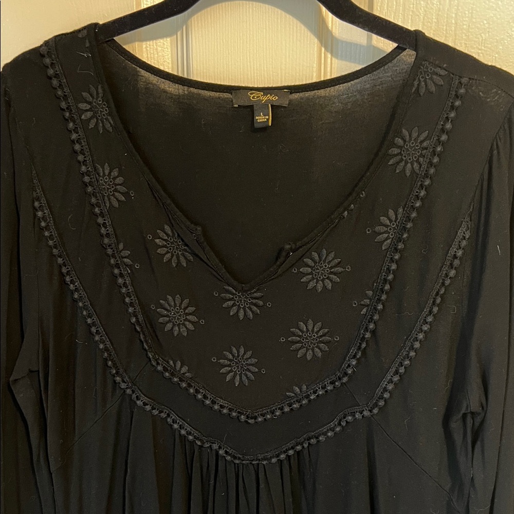 Cupio Black Boho TunicTop